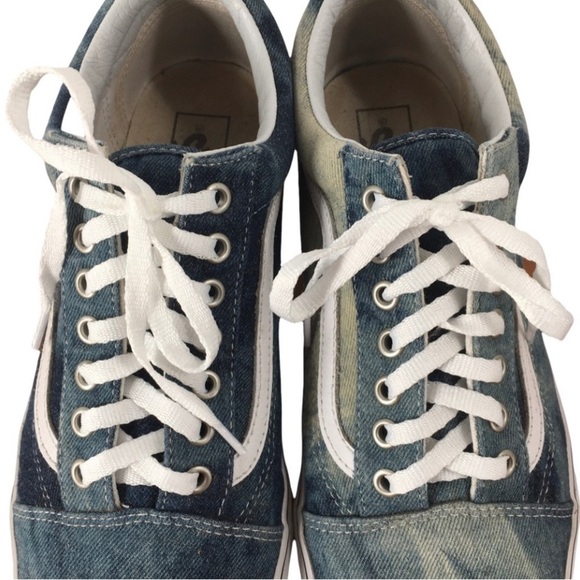 Vans Old Skool Denim Acid Wash Lace-Up Skate Shoes - Sz Men’s 10.5/ Women’s 12 - Picture 4 of 9